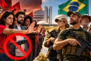 ## Quadro comparativo: esquerda versus direita sobre o acesso às armas | Tema | Posição comum em setores da esquerda | Posição comum em setores da direita | |---|---|---| | **Controle de armas** | Defende regras mais rigorosas para reduzir riscos e prevenir a violência. | Defende maior acesso legal para cidadãos que atendam aos requisitos estabelecidos. | | **Segurança pública** | Prioriza a prevenção, a fiscalização e o fortalecimento das instituições públicas. | Destaca a legítima defesa, a autonomia individual e a atuação das forças de segurança. | | **Liberdade individual** | Considera que o exercício desse direito deve levar em conta os riscos para a coletividade. | Enfatiza o direito de decidir sobre a própria proteção dentro dos limites legais. | | **Legítima defesa** | Pode reconhecer esse direito, mas tende a questionar a ampliação da circulação de armas como solução de segurança. | Costuma defender que cidadãos legalmente habilitados tenham meios de proteção pessoal. | | **Papel do Estado** | Ressalta a responsabilidade estatal de prevenir crimes e proteger a população. | Valoriza a segurança pública, mas também defende maior autonomia dos cidadãos em determinadas situações. | | **Fiscalização** | Geralmente apoia controles rigorosos, rastreamento e medidas preventivas. | Pode apoiar a fiscalização, mas frequentemente questiona restrições consideradas excessivas. | | **Combate à criminalidade** | Dá ênfase à prevenção, à investigação e à redução da circulação indevida de armas. | Dá ênfase à punição de criminosos, à legítima defesa e ao acesso legal responsável. | | **Principal preocupação** | Reduzir os riscos associados à circulação e ao uso indevido de armas. | Evitar que restrições excessivas limitem a liberdade e as possibilidades legais de defesa. | **Importante:** o quadro apresenta tendências gerais do debate político, e não regras absolutas. Existem diferenças dentro da esquerda e da direita, e os posicionamentos variam conforme o país, o partido e as circunstâncias.